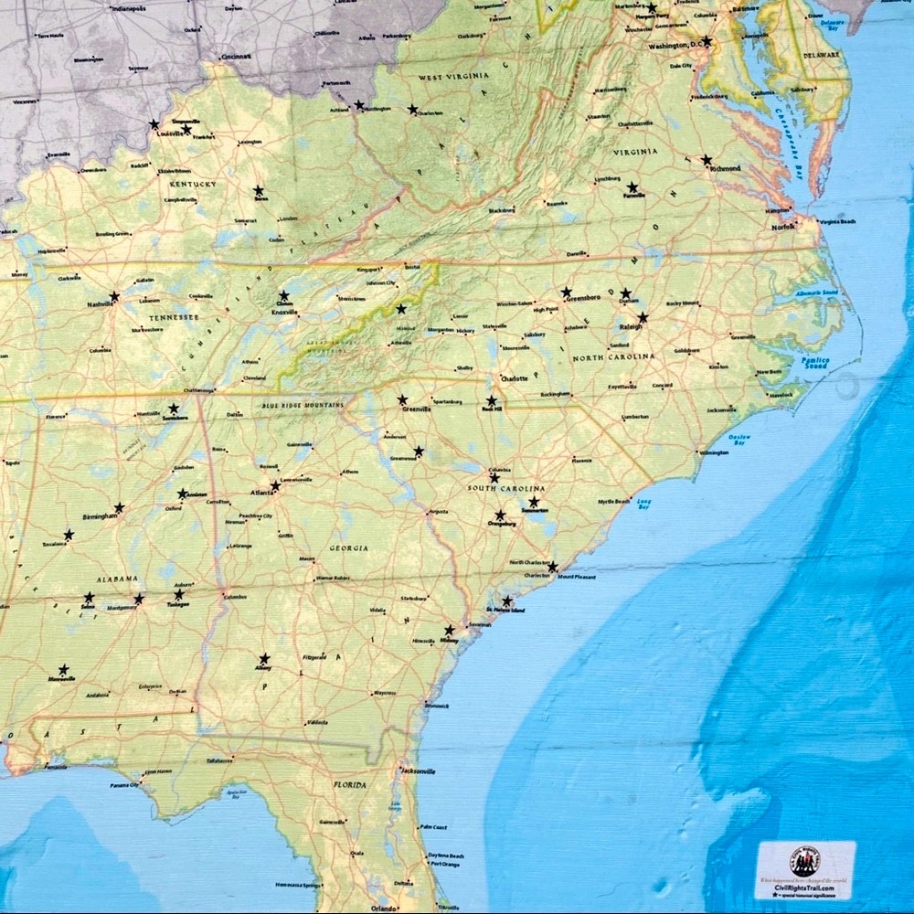 NEW without TAGS Elegant Wrap w. map of the Civil Rights Trail - Picture 7 of 8